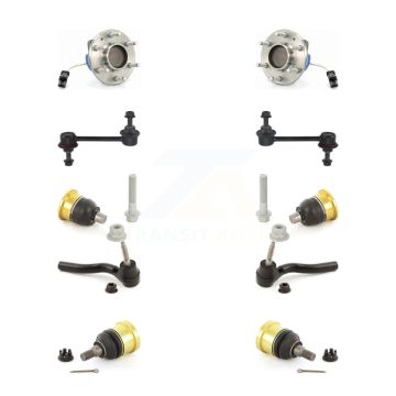 Front Hub Bearing Upper Lower Ball Joint Outer Tie Rod Link Kit (10Pc) For Cadillac CTS V K7T-110443