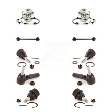 Front Hub Bearing Upper Lower Ball Joint Outer Tie Rod End Link Kit (10Pc) For Jeep Grand K7T-110449