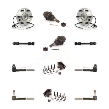 Front Hub Bearing Upper Lower Ball Joint Outer Inner Tie Rod Sway Bar Link Kit (12Pc) For K7T-110471