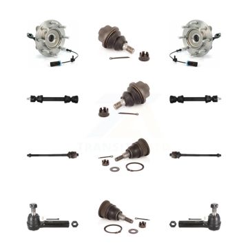 Front Bearing Upper Lower Ball Joint Outer Inner Tie Rod & Link Kit (12Pc) For GMC Sierra K7T-110489