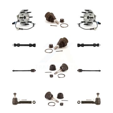 Front Bearing Upper Lower Ball Joint Outer Inner Tie Rod & Link Kit (12Pc) For Chevrolet K7T-110494
