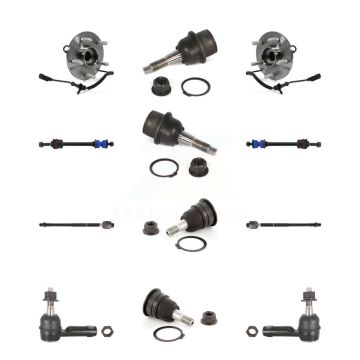 Front Bearing Upper Lower Ball Joint Outer Inner Tie Rod Link Kit (12Pc) For Ram 1500 4WD K7T-110502