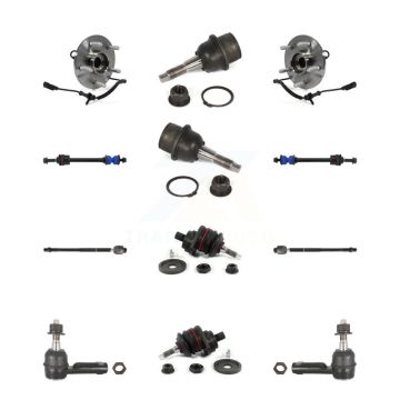 Front Bearing Upper Lower Ball Joint Outer Inner Tie Rod Link Kit (12Pc) For Ram 1500 4WD K7T-110504