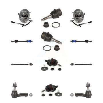 Front Bearing Upper Lower Ball Joint Outer Inner Tie Rod Link Kit (12Pc) For Ram 1500 4WD K7T-110507