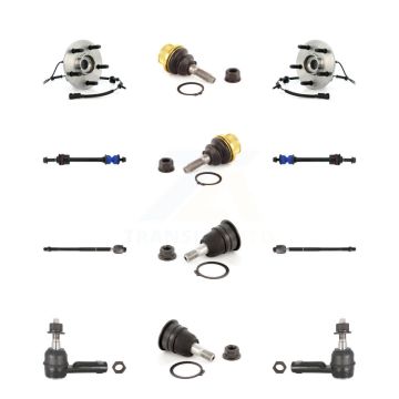 Front Hub Bearing Upper Lower Ball Joint Outer Inner Tie Rod Sway Bar Link Kit (12Pc) For K7T-110508