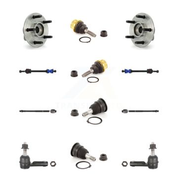 Front Hub Bearing Upper Lower Ball Joint Outer Inner Tie Rod Sway Bar Link Kit (12Pc) For K7T-110509