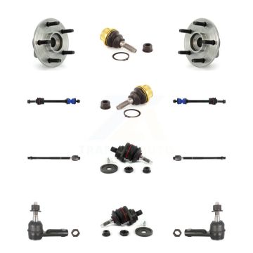 Front Hub Bearing Upper Lower Ball Joint Outer Inner Tie Rod Sway Bar Link Kit (12Pc) For K7T-110511