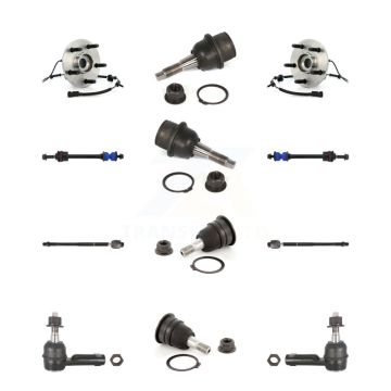 Front Hub Bearing Upper Lower Ball Joint Outer Inner Tie Rod Sway Bar Link Kit (12Pc) For K7T-110513