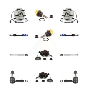 Front Bearing Upper Lower Ball Joint Outer Inner Tie Rod Link Kit (12Pc) For Ram 1500 RWD K7T-110517
