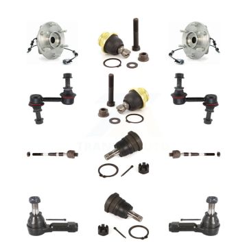 Front Hub Bearing Upper Lower Ball Joint Outer Inner Tie Rod Sway Bar Link Kit (12Pc) For K7T-110525