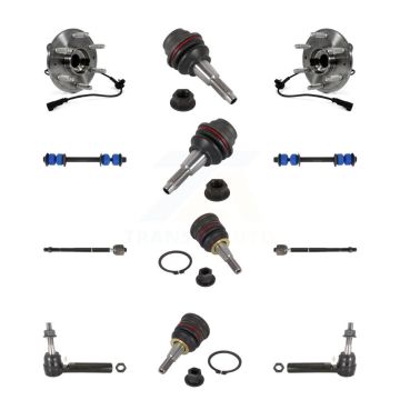 Front Bearing Upper Lower Ball Joint Outer Inner Tie Rod & Link Kit (12Pc) For GMC Sierra K7T-110531