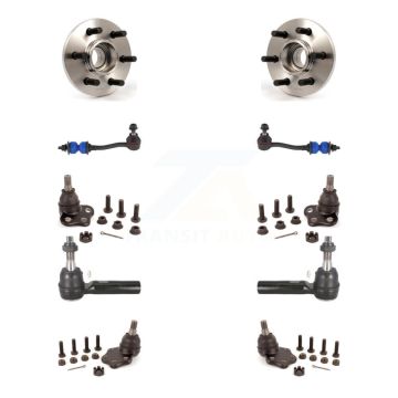 Front Hub Bearing Upper Lower Ball Joint Outer Tie Rod & Link Kit (10Pc) For Dodge Dakota K7T-110583