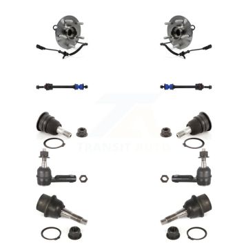 Front Bearing Upper Lower Ball Joint Outer Tie Rod Link Kit (10Pc) For 2012 Ram 1500 4WD K7T-110584
