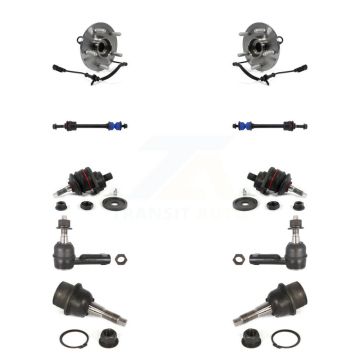 Front Bearing Upper Lower Ball Joint Outer Tie Rod Link Kit (10Pc) For 2012 Ram 1500 4WD K7T-110586