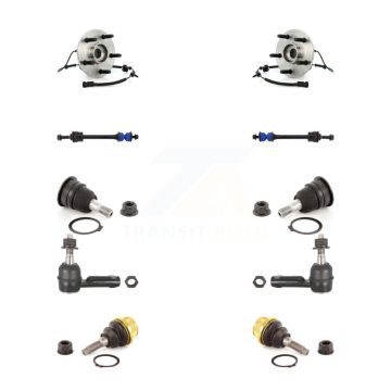 Front Hub Bearing Upper Lower Ball Joint Outer Tie Rod Link Kit (10Pc) For Dodge Ram 1500 K7T-110590