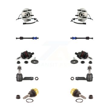 Front Hub Bearing Upper Lower Ball Joint Outer Tie Rod Link Kit (10Pc) For Dodge Ram 1500 K7T-110592