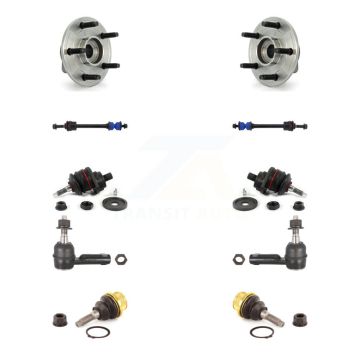 Front Hub Bearing Upper Lower Ball Joint Outer Tie Rod Link Kit (10Pc) For Dodge Ram 1500 K7T-110593