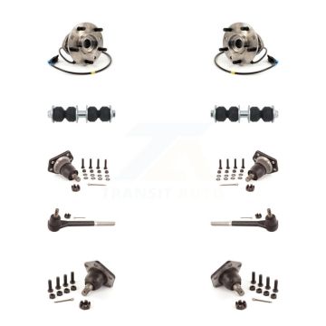 Front Bearing Upper Lower Ball Joint Outer Tie Rod Link Kit (10Pc) For Chevrolet GMC S10 K7T-110605