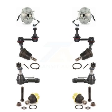Front Bearing Assembly Upper Lower Ball Joint Outer Tie Rod Sway Bar Link Kit (10Pc) For K7T-110612
