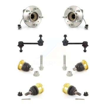 Front Hub Bearing Upper Lower Ball Joint & Sway Bar Stabilizer Link Kit For Cadillac CTS K7T-110715