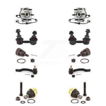 Front Bearing Upper Lower Ball Joint Outer Tie Rod & Link Kit (10Pc) For Nissan Frontier K7T-110735