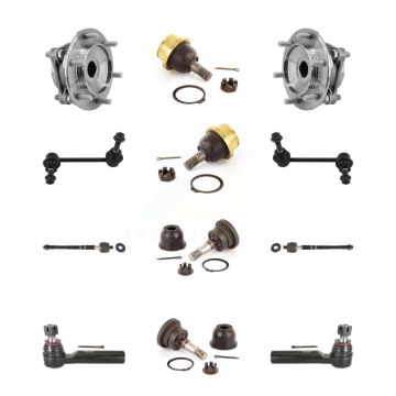 Front Hub Bearing Upper Lower Ball Joint Outer Inner Tie Rod Sway Bar Link Kit (12Pc) For K7T-110743