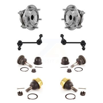 Front Hub Bearing Upper Lower Ball Joint & Link Kit (8Pc) For 2005-2023 Toyota Tacoma 4WD K7T-110762