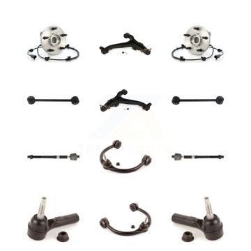 Front Bearing Lower Upper Control Arm Outer Inner Tie Rod Link Kit (12Pc) For Jeep Grand K7T-110763
