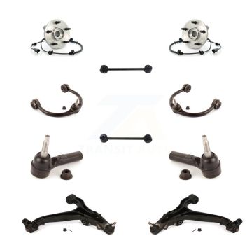 Front Hub Bearing Lower Upper Control Arm Outer Tie Rod & Link Kit (10Pc) For Jeep Grand K7T-110764