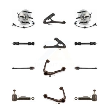 Front Bearing Lower Upper Control Arm Outer Inner Tie Rod & Link Kit (12Pc) For Chevrolet K7T-110765