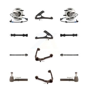 Front Hub Bearing Lower Upper Arm Outer Inner Tie Rod Link Kit (12Pc) For GMC Sierra 1500 K7T-110775