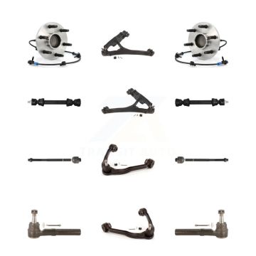 Front Hub Bearing Lower Upper Arm Outer Inner Tie Rod Link Kit (12Pc) For GMC Sierra 1500 K7T-110776