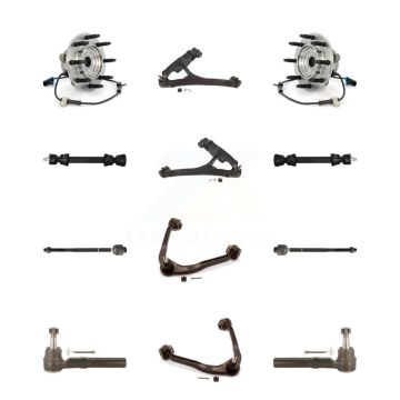 Front Bearing Lower Upper Control Arm Outer Inner Tie Rod & Link Kit (12Pc) For Chevrolet K7T-110777