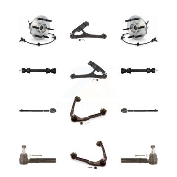Front Bearing Lower Upper Control Arm Outer Inner Tie Rod & Link Kit (12Pc) For Chevrolet K7T-110778