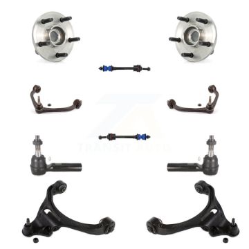 Front Hub Bearing Lower Upper Control Arm Outer Tie Rod Link Kit (10Pc) For Dodge Dakota K7T-110792