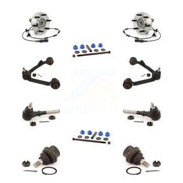 Front Bearing Upper Arm Lower Ball Joint Outer Tie Rod & Link Kit (10Pc) For Ford Lincoln K7T-110875