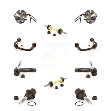Front Bearing Upper Control Arm Lower Ball Joint Outer Tie Rod & Link Kit (10Pc) For Ford K7T-110895