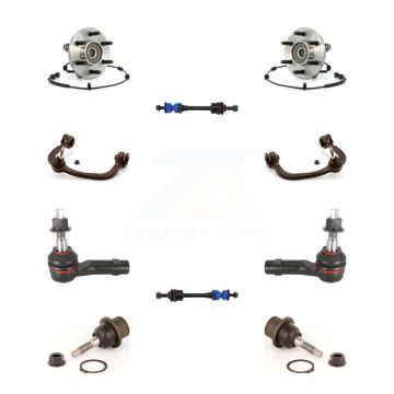 Front Bearing Upper Control Arm Lower Ball Joint Outer Tie Rod & Link Kit (10Pc) For Ford K7T-111002
