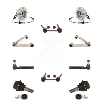Front Hub Bearing Upper Arm Lower Ball Joint Outer Tie Rod Link Kit (10Pc) For Hummer H3 K7T-111006