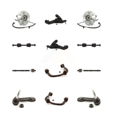 Front Bearing Lower Upper Control Arm Outer Inner Tie Rod & Link Kit (12Pc) For Ford 4WD K7T-111101