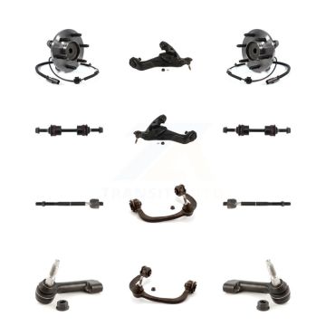 Front Bearing Lower Upper Control Arm Outer Inner Tie Rod Link Kit (12Pc) For Ford F-150 K7T-111102