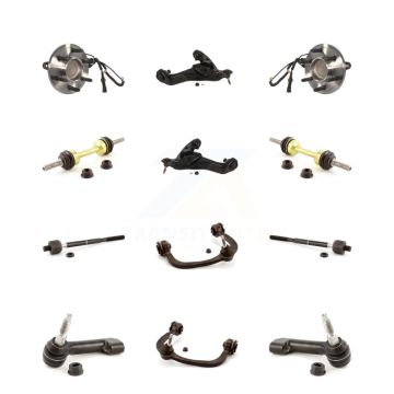 Front Bearing Lower Upper Control Arm Outer Inner Tie Rod & Link Kit (12Pc) For Ford RWD K7T-111107