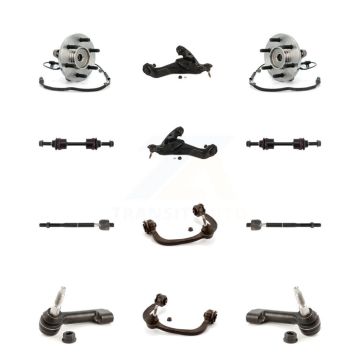 Front Bearing Lower Upper Control Arm Outer Inner Tie Rod Link Kit (12Pc) For Ford F-150 K7T-111110