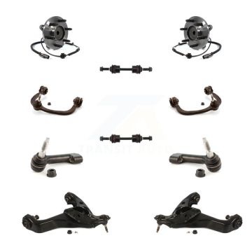 Front Hub Bearing Lower Upper Control Arm Outer Tie Rod & Link Kit (10Pc) For Ford F-150 K7T-111115