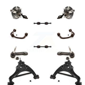 Front Hub Bearing Lower Upper Control Arm Outer Tie Rod & Link Kit (10Pc) For Ford F-150 K7T-111119