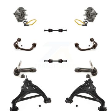 Front Hub Bearing Lower Upper Control Arm Outer Tie Rod & Link Kit (10Pc) For Ford F-150 K7T-111121