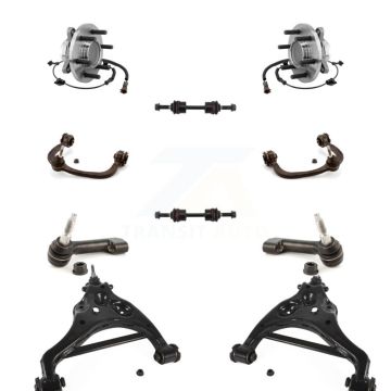 Front Hub Bearing Lower Upper Control Arm Outer Tie Rod & Link Kit (10Pc) For Ford F-150 K7T-111122