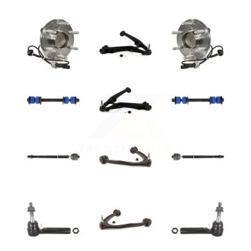 Front Bearing Lower Upper Control Arm Outer Inner Tie Rod Link Kit (12Pc) For GMC Sierra K7T-111127