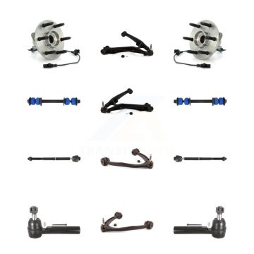 Front Bearing Lower Upper Control Arm Outer Inner Tie Rod & Link Kit (12Pc) For Chevrolet K7T-111137