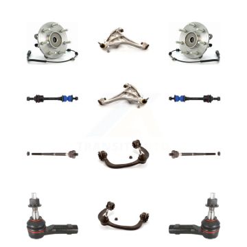 Front Bearing Lower Upper Control Arm Outer Inner Tie Rod Link Kit (12Pc) For Ford F-150 K7T-111141